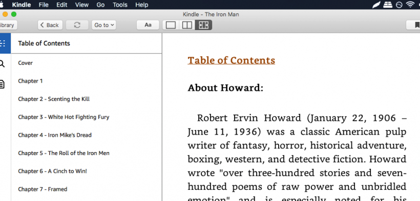 Amazon Kindle Mobi Reader for Mac OS X