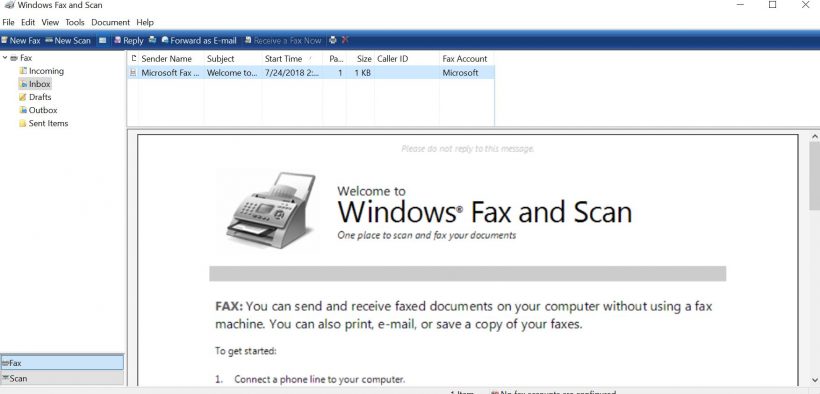 Windows Fax & Scan Utitlity
