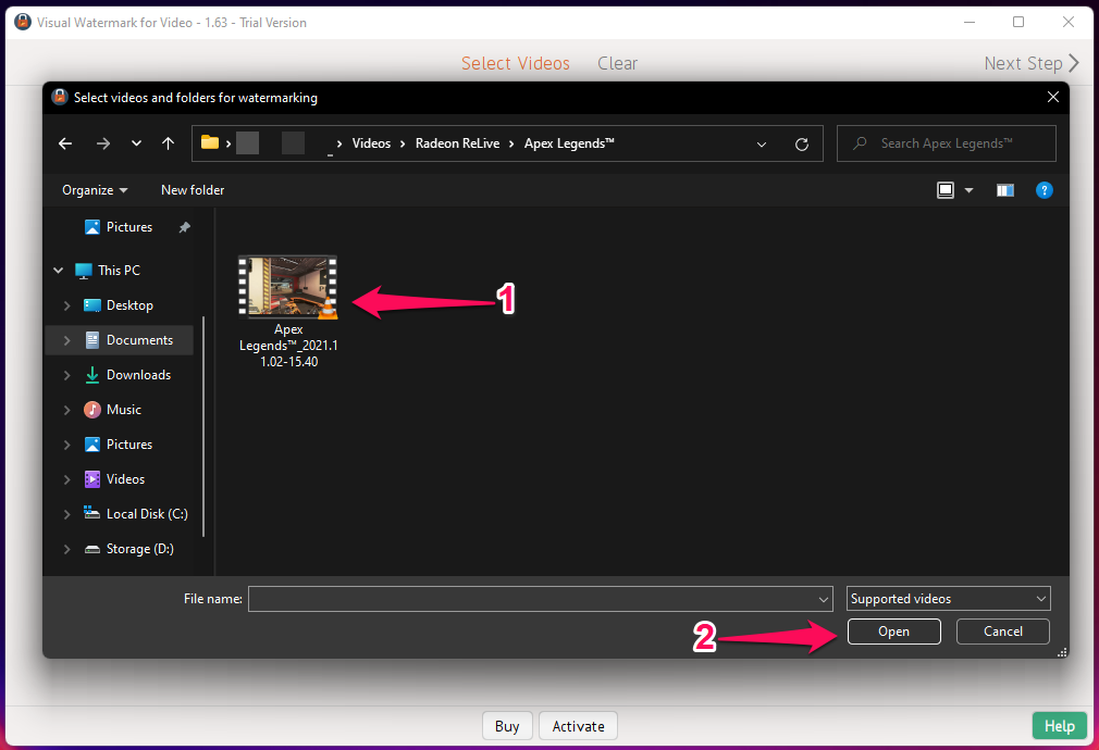 Watermark Video in Windows 11 - 2